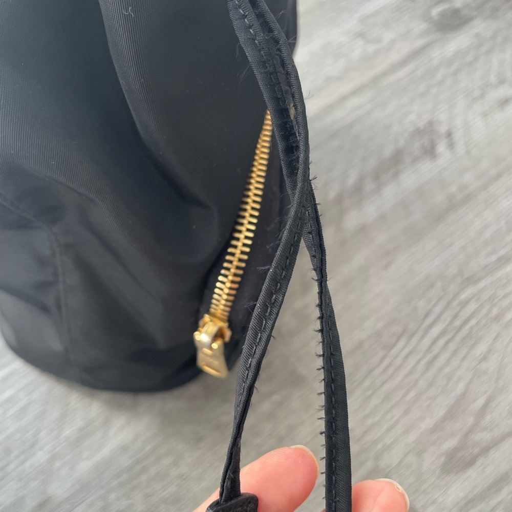 Prada Black Nylon Drawstring Mini Backpack with G… - image 14